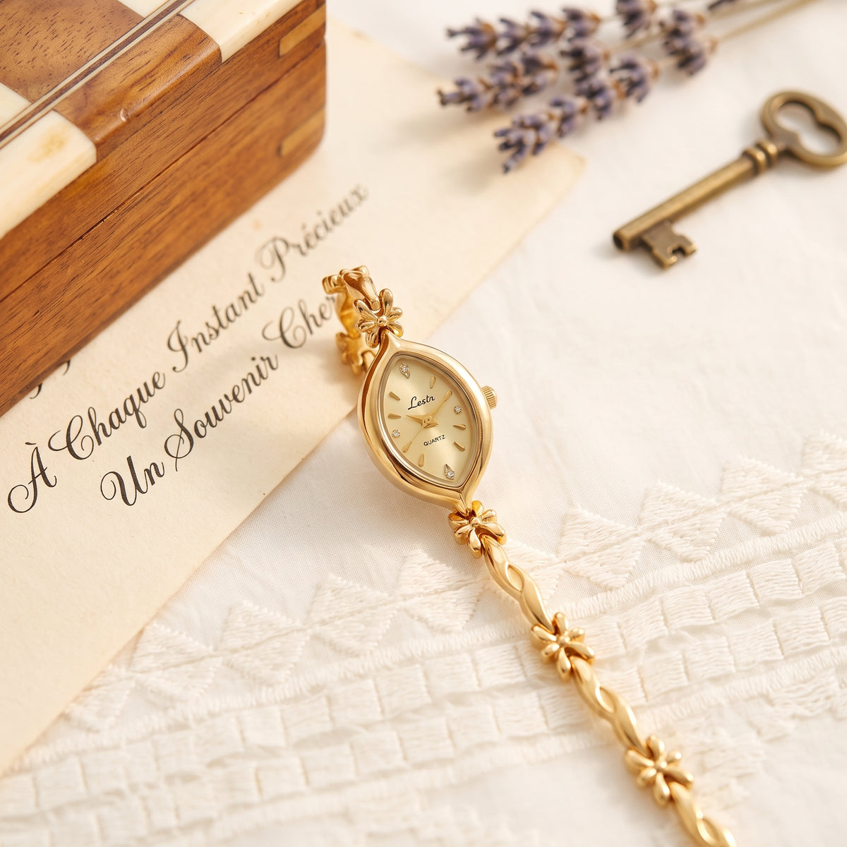 French Retro Gold Bracelet Watch