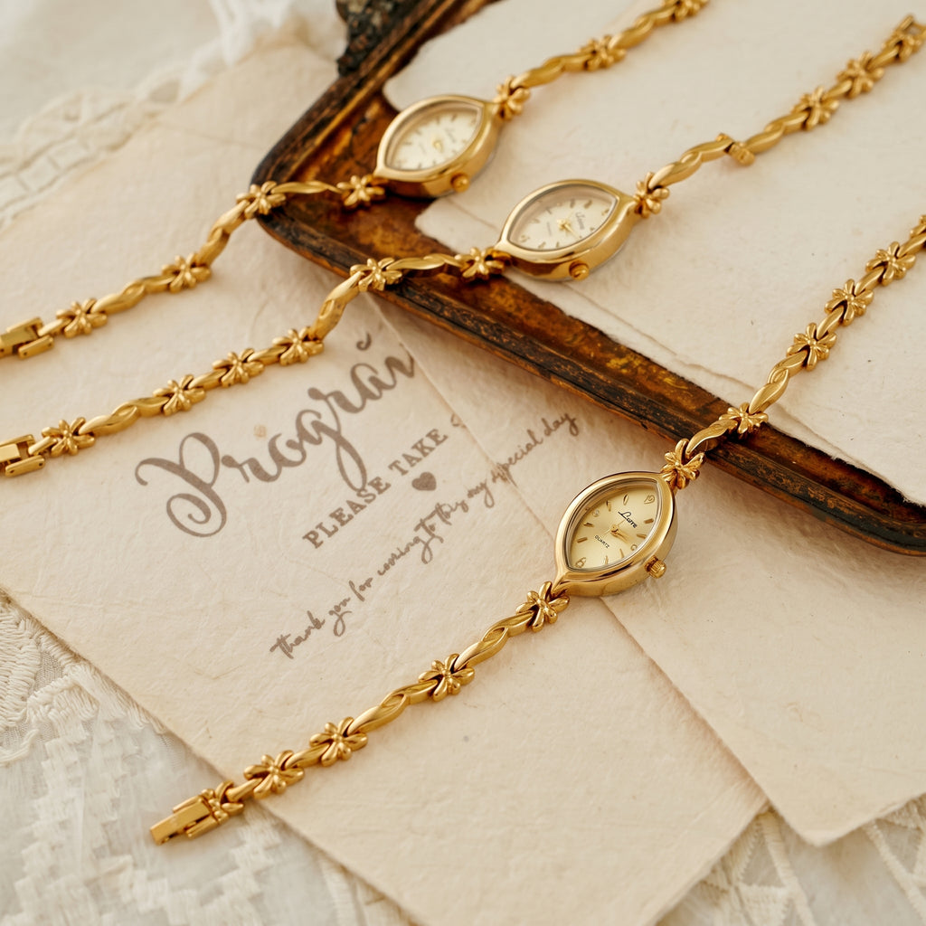 French Retro Gold Bracelet Watch