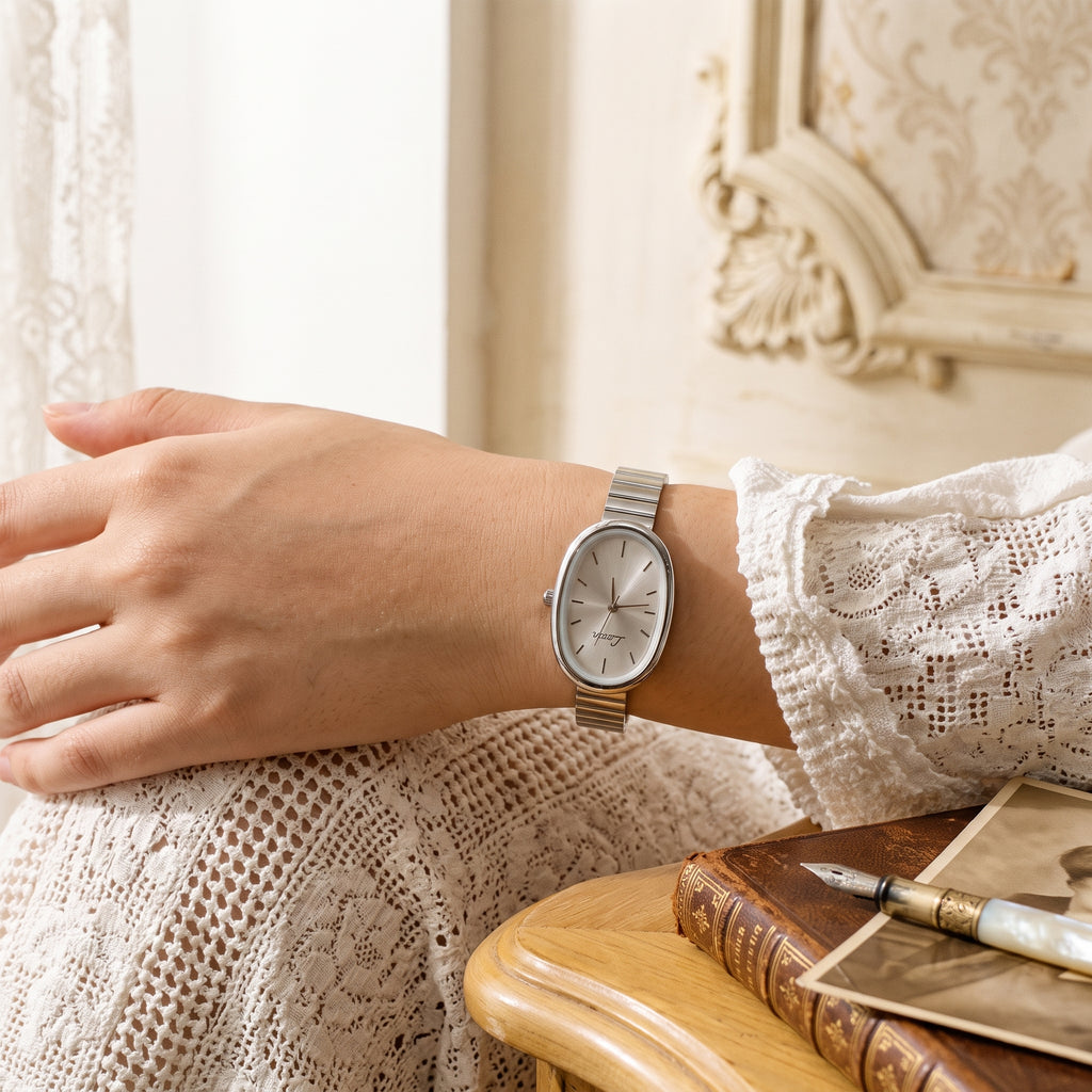 Gold Oval Bracelet Watch