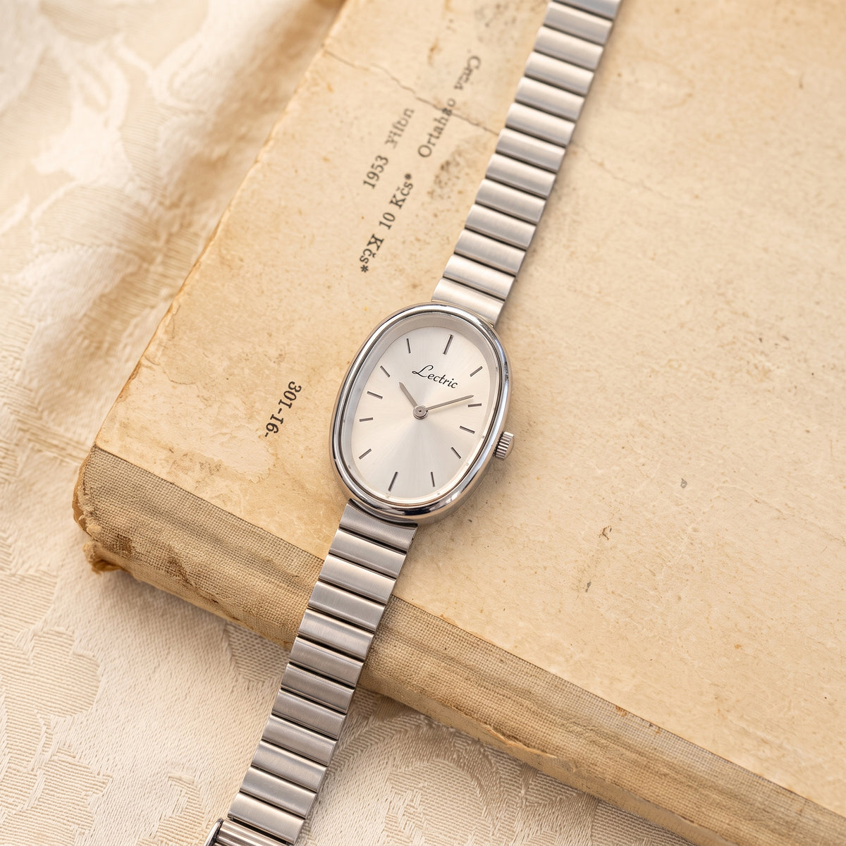 Gold Oval Bracelet Watch