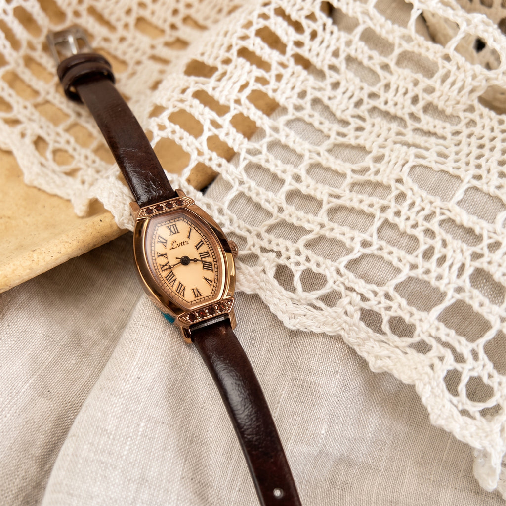 Espresso Leather Roman Dial Watch