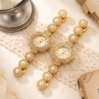 Pearl Blossom Crystal Gold Watch