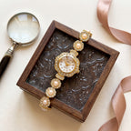 Pearl Blossom Crystal Gold Watch