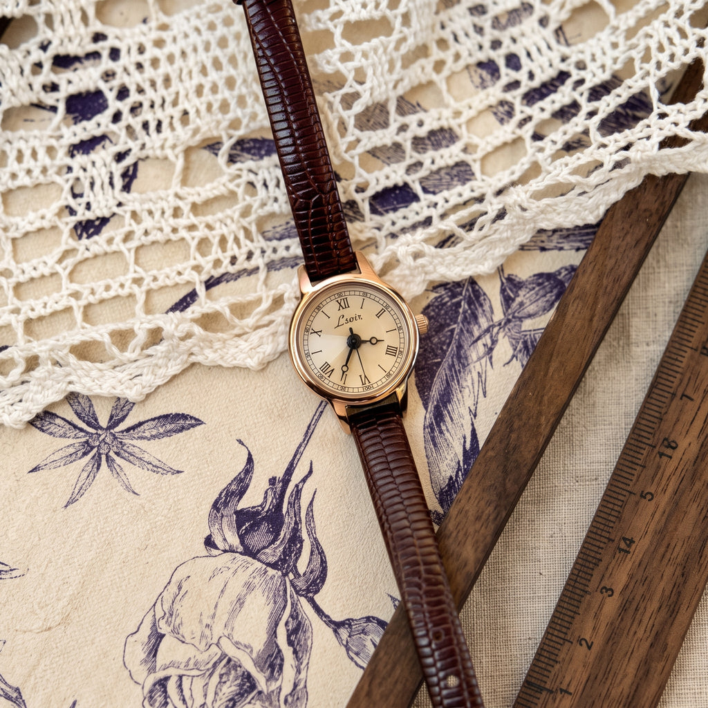 Petite Roman Dial Brown Strap Watch